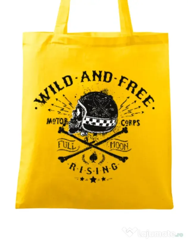 Sacosa din panza Wild and free Galben