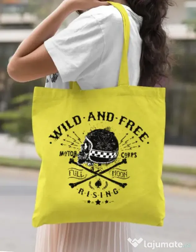 Sacosa din panza Wild and free Galben