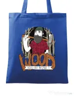 Sacosa din panza Wood you be mine Albastru regal