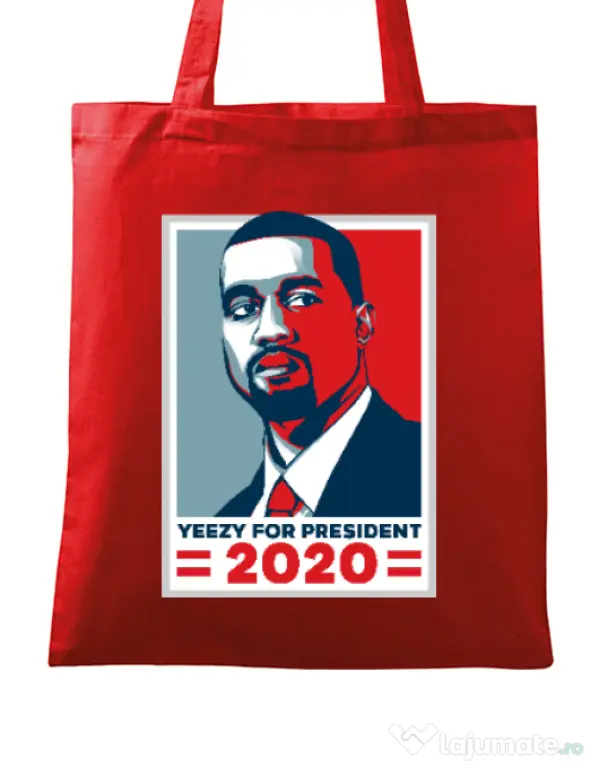 Sacosa din panza Yezzy for president Rosu
