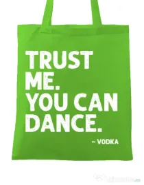 Sacosa din panza You can dance Verde mar