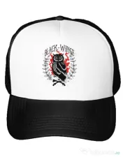 Sapca personalizata Black wings Alb 