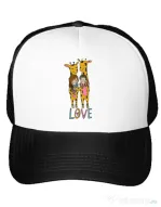 Sapca personalizata Giraffes love Alb
