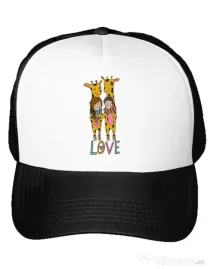 Sapca personalizata Giraffes love Alb