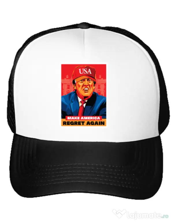 Sapca personalizata Make America regret again Alb