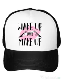 Sapca personalizata Wake up and make up Alb