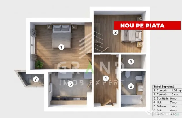 2 camere decomandate | Etaj intermediar | Zona accesibila |