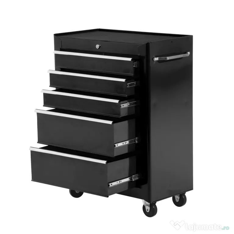 Carucior scule pentru atelier HOMCOM, 61.5x33x85cm negru | Aosom Romania