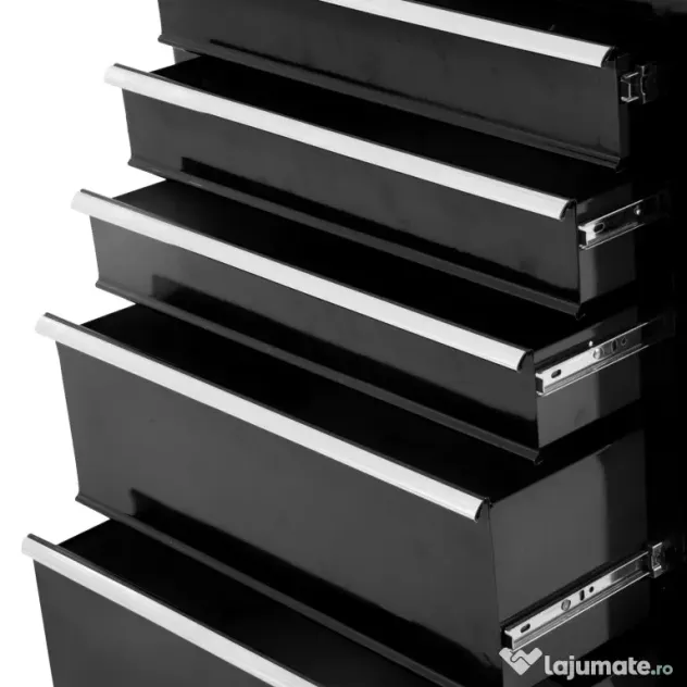 Carucior scule pentru atelier HOMCOM, 61.5x33x85cm negru | Aosom Romania