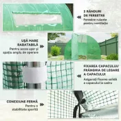 Outsunny Sera de Gradina sera Tunel sera pentru Cultivare Plantelor, legumelor, fructelor din PE | Aosom Romania 