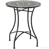 Outsunny Masuta de Gradina si Exterior din Metal si Ceramica Neagra | Aosom Romania
