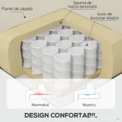 HOMCOM Scaun Decorativ Capitonat cu Spatar Inalt, Cotiere Rotunjite Captusite și Sezut cu Captuseala Groasa, Alb Crem | Aosom Romania