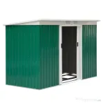 Outsunny Magazie de Grădină pentru Unelte, cu Uși Glisante și Ventilație, 277x130x173 cm, Verde