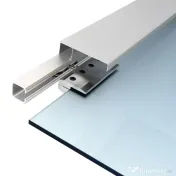 HOMCOM Ușă Glisantă din Sticlă Securizată, 102.5x205cm, Sticlă Satinată/Mată cu 4 Dungi Transparente, Include Kit de Montaj 