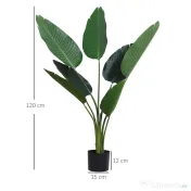 Outsunny Planta Artificiala Strelitzia – 120 cm pentru Interior/Exterior