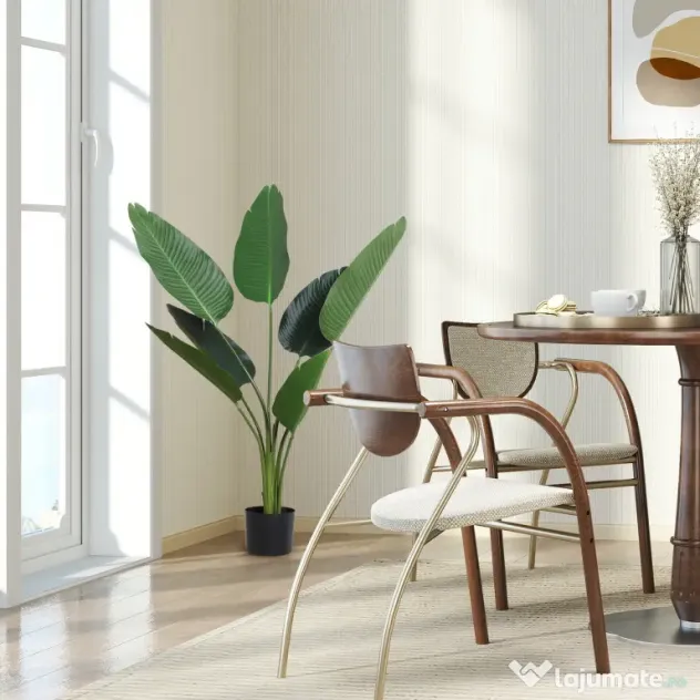 Outsunny Planta Artificiala Strelitzia – 120 cm pentru Interior/Exterior