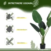Outsunny Planta Artificiala Strelitzia – 120 cm pentru Interior/Exterior