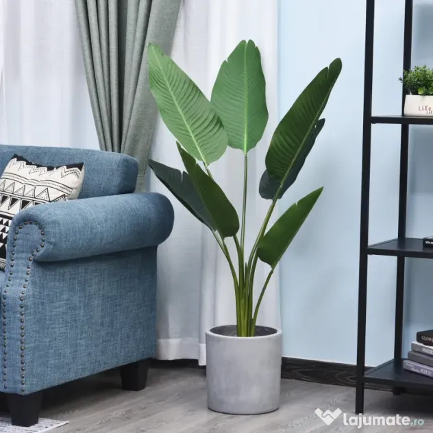 Outsunny Planta Artificiala Strelitzia – 120 cm pentru Interior/Exterior
