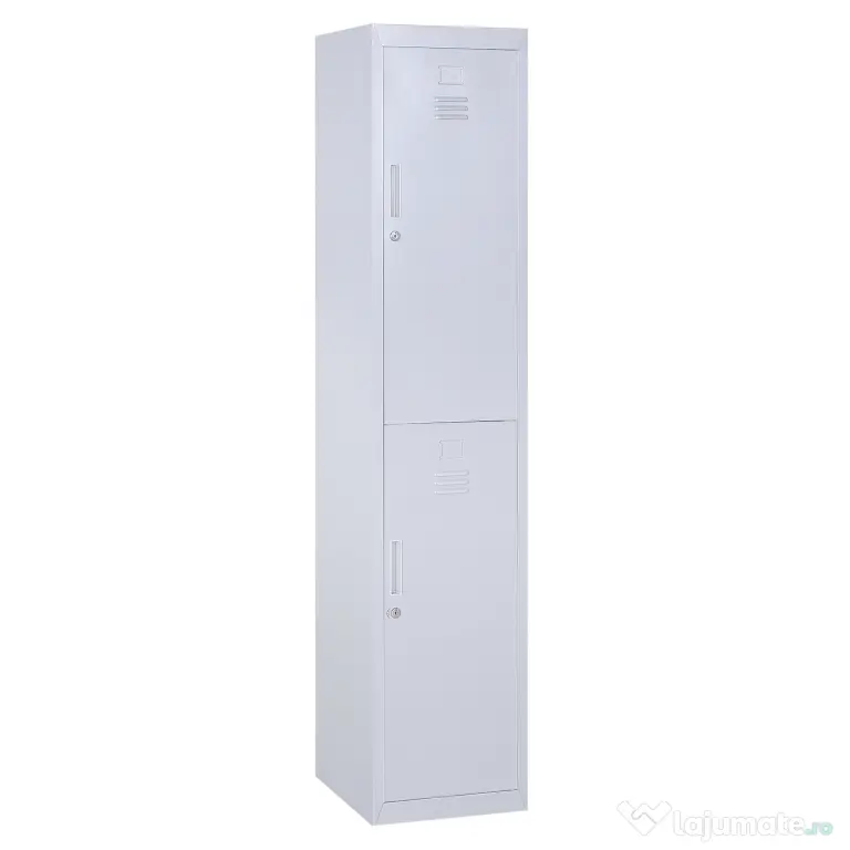 Dulapior Haine din Otel 4 Rafturi 2 Usi cu Inchidere de Siguranta, Gri, 38x46x180cm Vinsetto | Aosom Romania