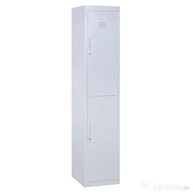 Dulapior Haine din Otel 4 Rafturi 2 Usi cu Inchidere de Siguranta, Gri, 38x46x180cm Vinsetto | Aosom Romania