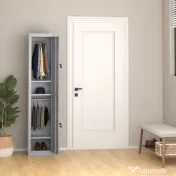 Dulapior Haine din Otel 4 Rafturi 2 Usi cu Inchidere de Siguranta, Gri, 38x46x180cm Vinsetto | Aosom Romania 