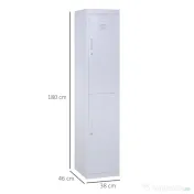 Dulapior Haine din Otel 4 Rafturi 2 Usi cu Inchidere de Siguranta, Gri, 38x46x180cm Vinsetto | Aosom Romania 