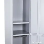 Dulapior Haine din Otel 4 Rafturi 2 Usi cu Inchidere de Siguranta, Gri, 38x46x180cm Vinsetto | Aosom Romania 