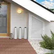 Outsunny Pardoseala Modulara de Exterior, Set 11 Placi Interblocabile tip Deck, Dale Pavaj pentru Gradina, Balcon sau Terasa, 30x30 cm, Maro 