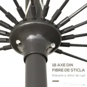 Outsunny Umbrelă de Grădină sau Terasă, Reglabilă cu Manivelă, Crem Alb, Ф255cm | Aosom Romania