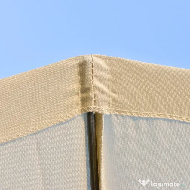 Outsunny Umbrelă de Grădină sau Terasă, Reglabilă cu Manivelă, Crem Alb, Ф255cm | Aosom Romania