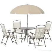 Set Mobilier de Gradina Outsunny cu Tuburi Otel 6 bucati, crem | Aosom Romania