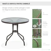 Set Mobilier de Gradina Outsunny cu Tuburi Otel 6 bucati, crem | Aosom Romania