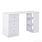 Homcom Masa Birou Alba – Cu Sertare & Rafturi Laterale, 120 cm