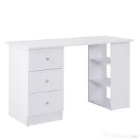 Masa de Birou HOMCOM cu Sertare si Rafturi Torpedou, Alb, 120x49x72cm | Aosom RO 