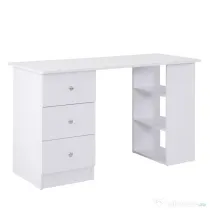 Masa de Birou HOMCOM cu Sertare si Rafturi Torpedou, Alb, 120x49x72cm | Aosom RO