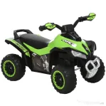 HOMCOM Mini ATV, Motocicletă pentru Copii 18-36 Luni cu Melodii Integrate și Ghidon Larg, 67,5x38x44 cm, Verde