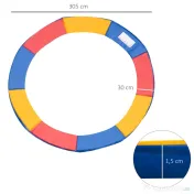 HOMCOM Protectie Margine pentru Trambulină Elastică din PVC Roșu Albastru Galben (Ø305cm ) | Aosom.ro | Aosom Romania