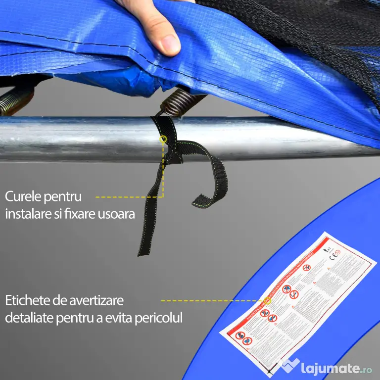 HOMCOM Protectie Margine pentru Trambulină Elastică din PVC Roșu Albastru Galben (Ø305cm ) | Aosom.ro | Aosom Romania