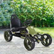 HOMCOM Kart cu Pedale pentru Copii de 3-6 Ani cu Scaun Reglabil și Frână de Mână, 105x54x61 cm, Verde | Aosom Romania 