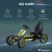 HOMCOM Kart cu Pedale pentru Copii de 3-6 Ani cu Scaun Reglabil și Frână de Mână, 105x54x61 cm, Verde | Aosom Romania 