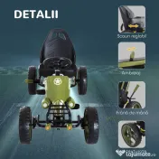 HOMCOM Kart cu Pedale pentru Copii de 3-6 Ani cu Scaun Reglabil și Frână de Mână, 105x54x61 cm, Verde | Aosom Romania 
