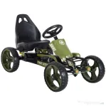 HOMCOM Kart cu pedale pentru copii de 3-6 ani, cu scaun reglabil și frână de mână, verde