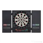 HOMCOM Tabla de Darts Electronică Profesională cu 6 Display-uri, 12 Săgeți, 27 Moduri de Joc, 51x6.5x57cm, Negru | Aosom Romania