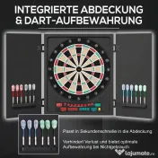 HOMCOM Tabla de Darts Electronică Profesională cu 6 Display-uri, 12 Săgeți, 27 Moduri de Joc, 51x6.5x57cm, Negru | Aosom Romania 