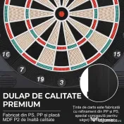 HOMCOM Tabla de Darts Electronică Profesională cu 6 Display-uri, 12 Săgeți, 27 Moduri de Joc, 51x6.5x57cm, Negru | Aosom Romania 