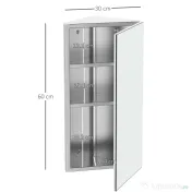 HOMCOM Dulap Unghiular de Baie cu Oglindă și 3 Rafturi Interioare, din Oțel, 60x30x18.4 cm | Aosom Romania 