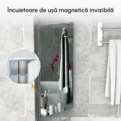 HOMCOM Dulap Unghiular de Baie cu Oglindă și 3 Rafturi Interioare, din Oțel, 60x30x18.4 cm | Aosom Romania 