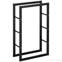 Suport pentru lemn pentru casa si gradina din fier negru, design modern si elegant 60×25×100cm HOMCOM | Aosom Romania