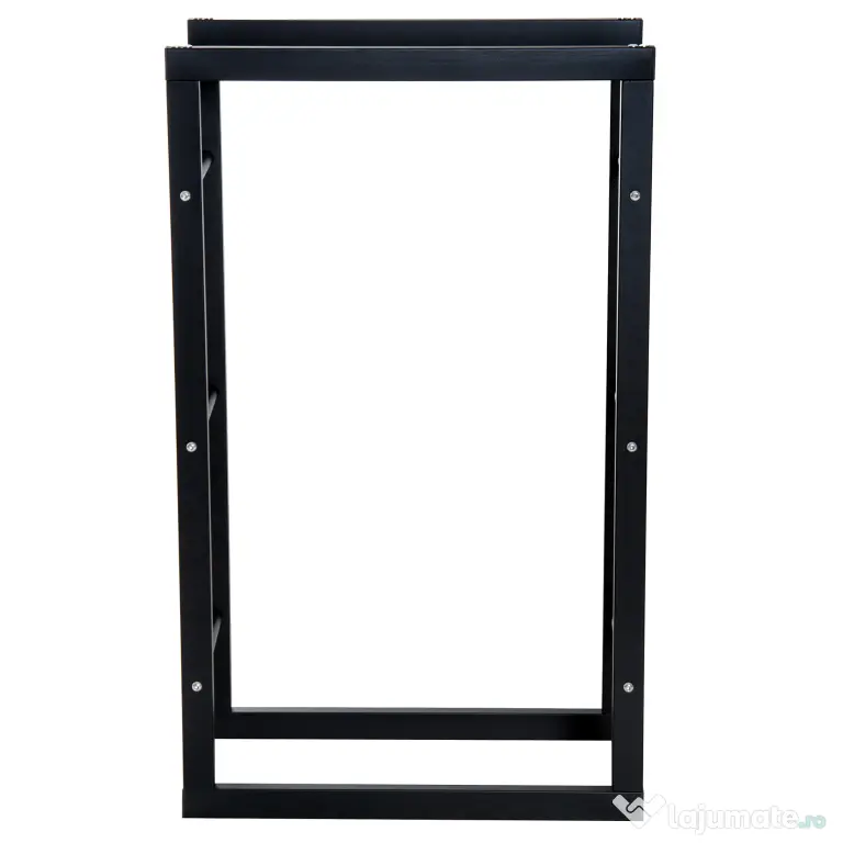 Suport pentru lemn pentru casa si gradina din fier negru, design modern si elegant 60×25×100cm HOMCOM | Aosom Romania