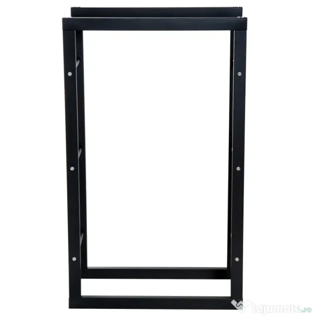 Suport pentru lemn pentru casa si gradina din fier negru, design modern si elegant 60×25×100cm HOMCOM | Aosom Romania